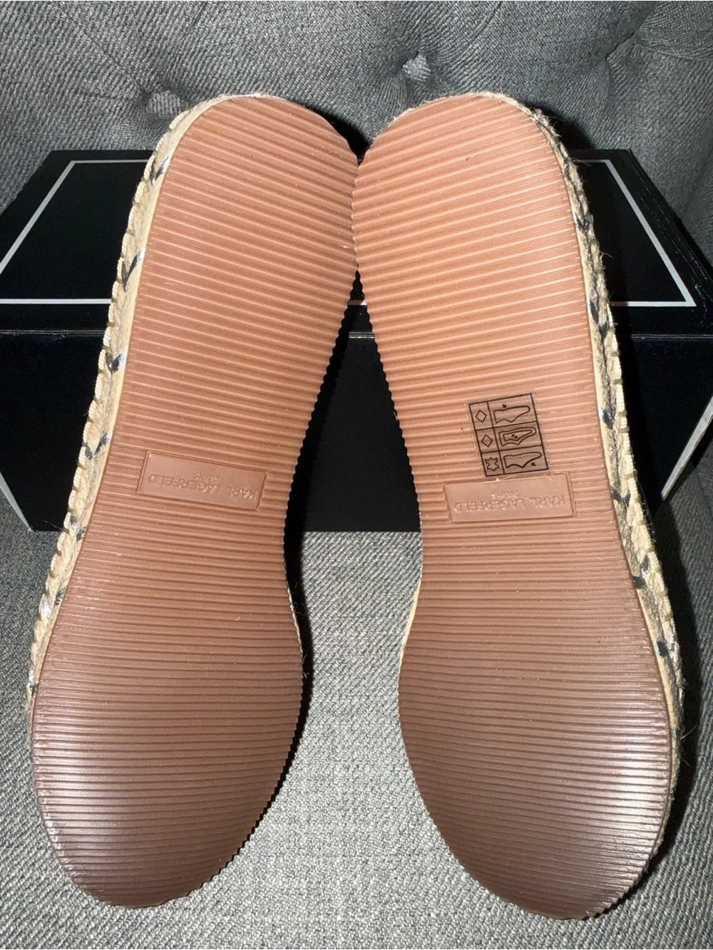 Karl Lagerfeld Metallic Gold Slip-On Espadrilles